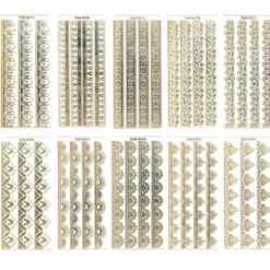 Gravur-Sticker, Premium-Bordüren, transparent/gold, 10 Bogen