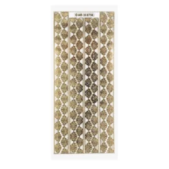 Gravur-Sticker, Spitzen-Bordüren, transparent/gold, 10 Bogen