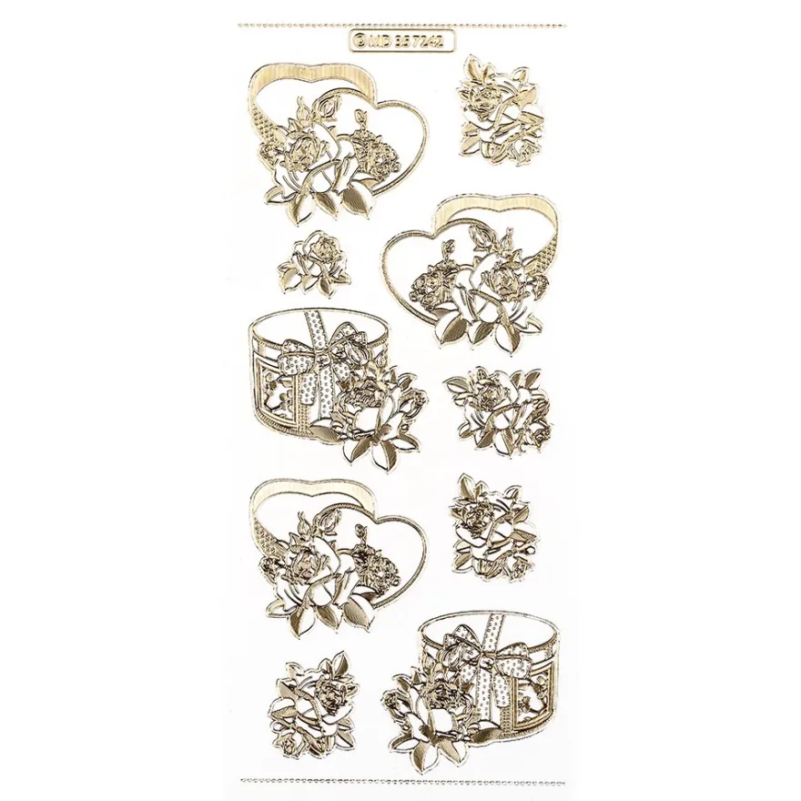 Gravur-Sticker, Vintage, transparent/gold, 10 Bogen