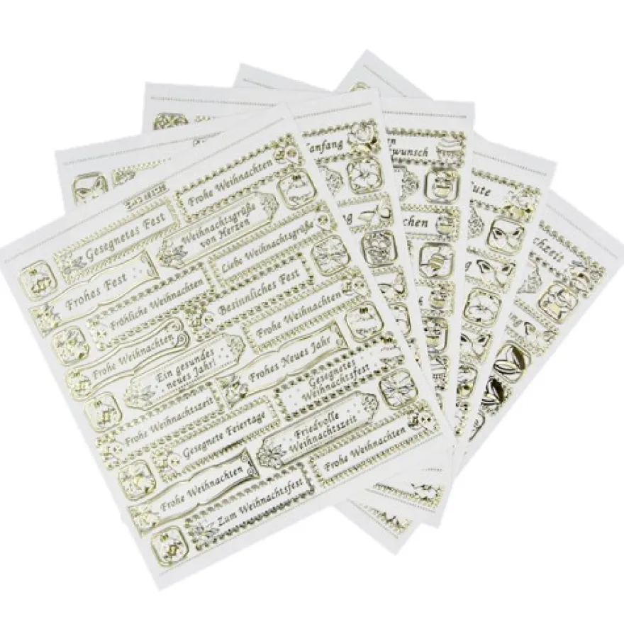 Gravur Sticker XXL, 90 eingerahmte Grüße auf 5 Bogen