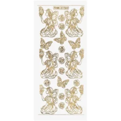 Gravur-Sticker, Zauberhafte Elfen, transparent/gold, 10 Bogen
