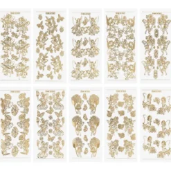 Gravur-Sticker, Zauberhafte Elfen, transparent/gold, 10 Bogen