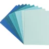 Grußkarten "Anna" in Leinen-Optik, C6, 5 Farben, Mint-/Blautöne, inkl. Umschläge, 10 Stück