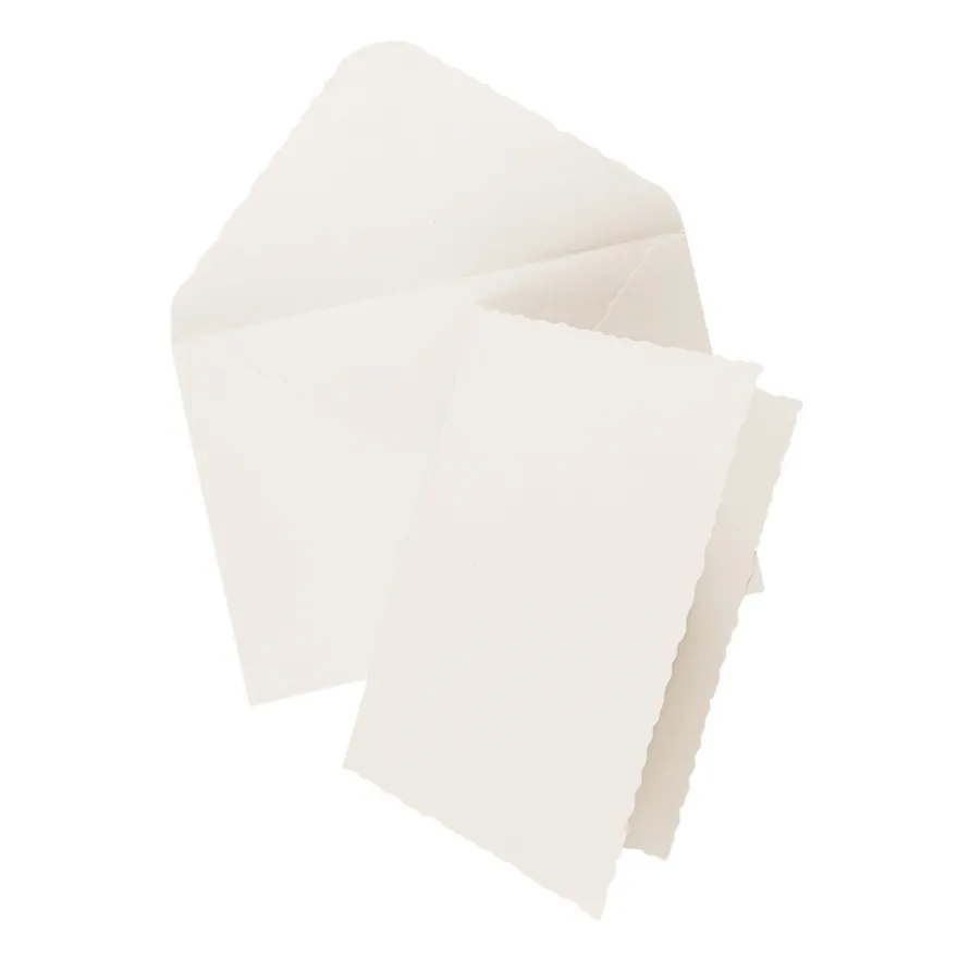 Grußkarten, Bütten-Optik, 11,5cm x 16,5cm, 300g/m², ecru, inkl. Umschläge, 10 Stück