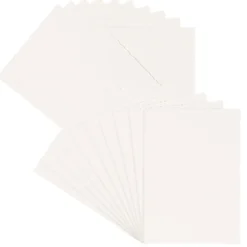 Grußkarten, Bütten-Optik, 11,5cm x 16,5cm, 300g/m², ecru, inkl. Umschläge, 10 Stück
