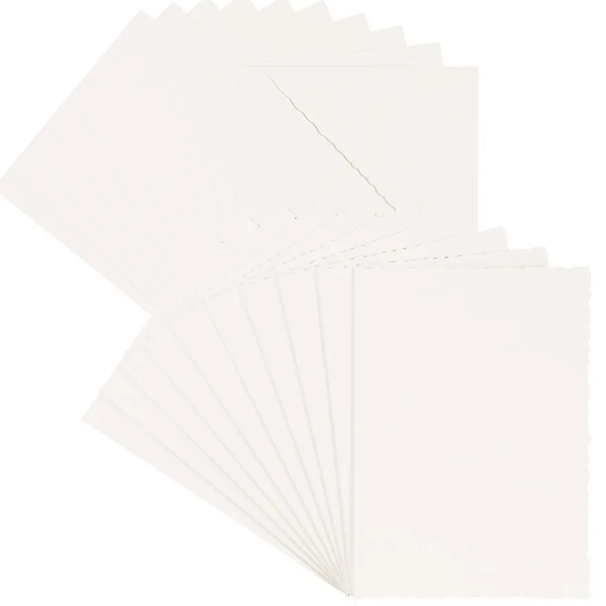 Grußkarten, Bütten-Optik, 11,5cm x 16,5cm, 300g/m², ecru, inkl. Umschläge, 10 Stück