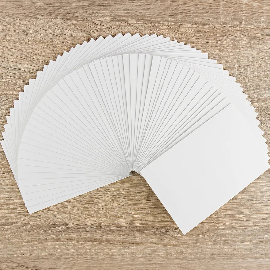 Grußkarten, 10,5cm x 14,8cm, 230 g/m², naturweiß, 50 Stück