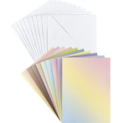 Grußkarten, Farbverlauf pastell, B6, 10 versch. Farbverläufe, inkl. Umschläge, 10 Stück