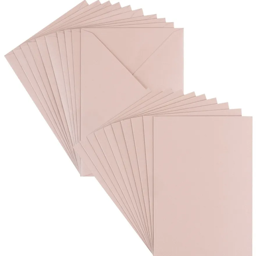 Grußkarten, Perlmutt, B6 (11,5cm x 16,5cm), altrosé, inkl. Umschläge, 10 Stück