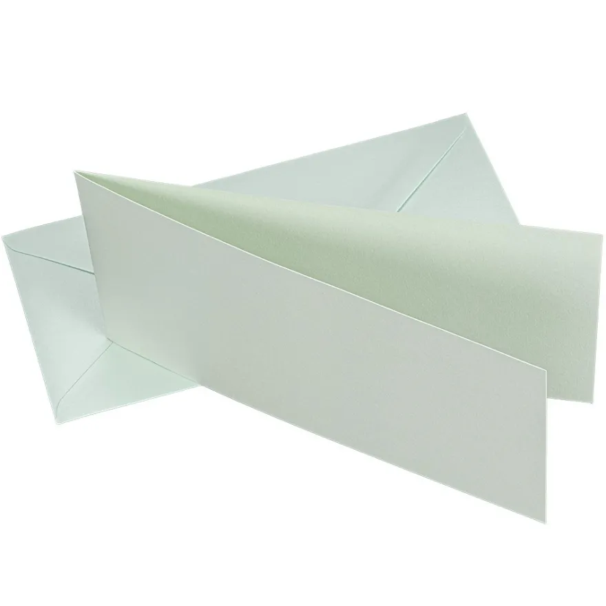 Grußkarten, Perlmutt, 21cm x 10,5cm, 250 g/m², 5 versch. Farben, inkl. Umschläge, 10 Stück