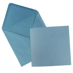 Grußkarten, Perlmutt, taubenblau, 16cm x 16cm, 250 g/m², inkl. Umschläge, 10 Stück
