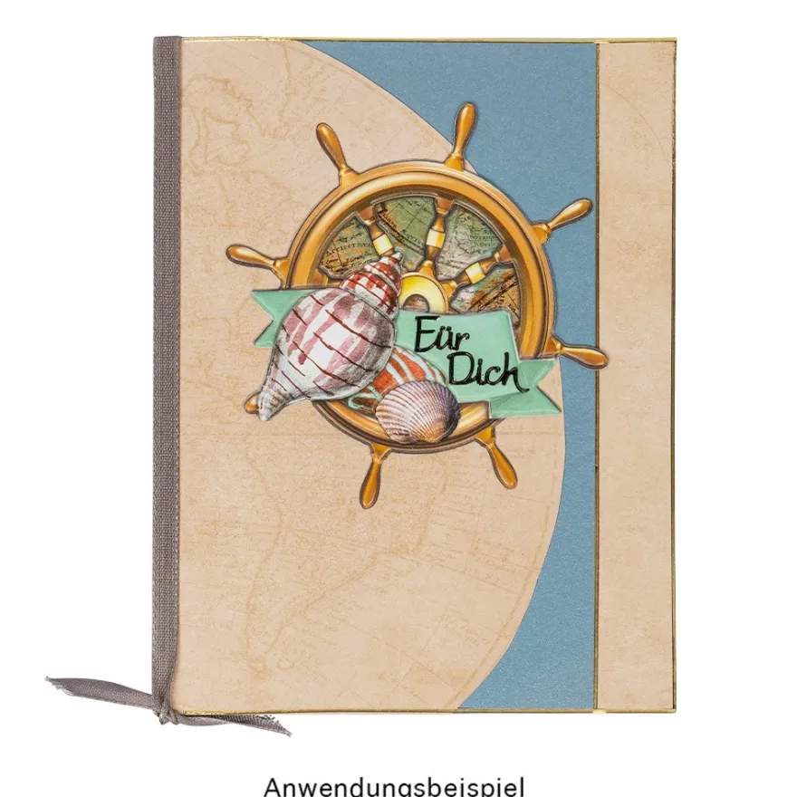 Grußkarten, Perlmutt, taubenblau, 10,5cm x 14,8cm, 250 g/m², inkl. Umschläge, 10 Stück