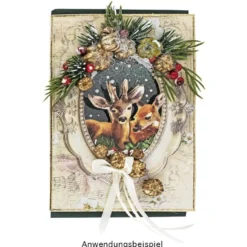 Grußkarten, Rahmen, Winter/Weihnachten, B6, 250g/m², 10 versch. Designs, inkl. Umschläge, 10 Stück
