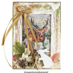 Grußkarten, Rahmen, Winter/Weihnachten, B6, 250g/m², 10 versch. Designs, inkl. Umschläge, 10 Stück