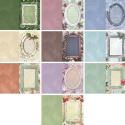 Grußkarten, Rahmen, Winter/Weihnachten, B6, 250g/m², 10 versch. Designs, inkl. Umschläge, 10 Stück