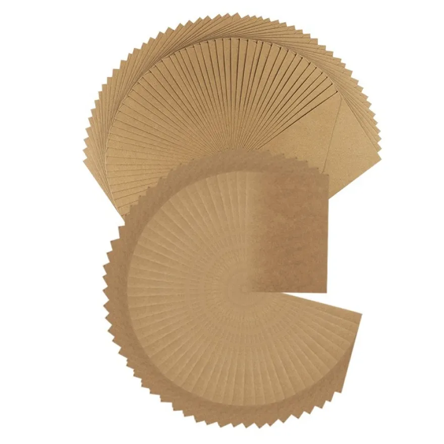 Grußkarten & Umschläge, Kraftpapier, 10,5cm x 14,8cm, 270 g/m², Umschläge 120 g/m², 100-teilig