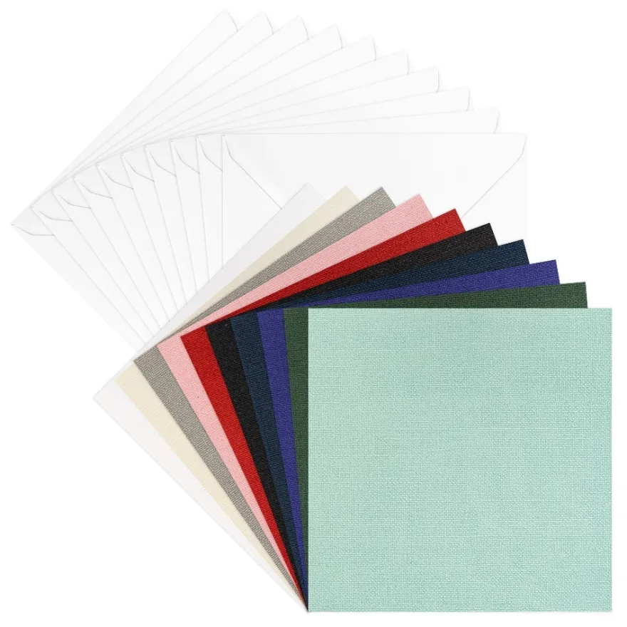 Grußkarten & Umschläge, Textur 5, 16cm x 16cm, 10 Farben, 20-teilig