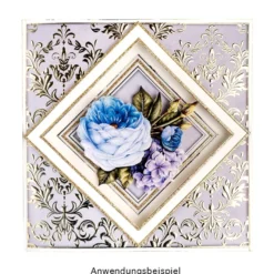 Grußkarten, Unique, Barock, 16cm x 16cm, versch. Farben, inkl. Umschläge, 10 Stück