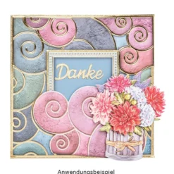 Grußkarten, Unique, Spiral-Ornamentik, 16cm x 16cm, versch. Farben, inkl. Umschläge, 10 Stück