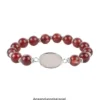 Halbedel-Schmucksteine, grüner Aventurin, Achat, Magnesit, Rosenquarz, 26mm x 14mm x 5mm, 4 Stück