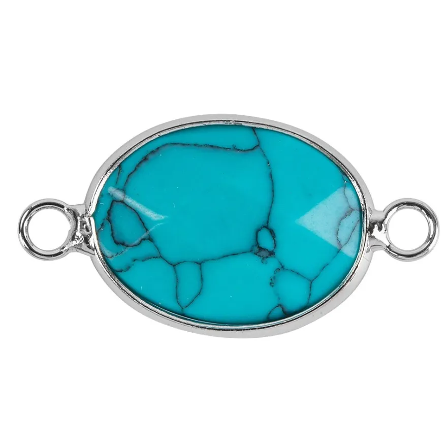 Halbedel-Schmucksteine, Labradorit, Sandstein, Aventurin, Türkis, 29mm x 14mm x 5mm, 4 Stück