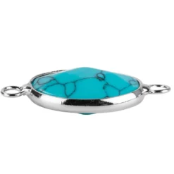 Halbedel-Schmucksteine, Labradorit, Sandstein, Aventurin, Türkis, 29mm x 14mm x 5mm, 4 Stück