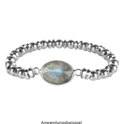 Halbedel-Schmucksteine, Labradorit, Sandstein, Aventurin, Türkis, 29mm x 14mm x 5mm, 4 Stück