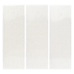 Halbperlen-Bordüren, 10cm x 30cm, rund: Ø 3mm, Ø 4mm, Ø 5mm, selbstklebend, naturweiß, 3 Bogen