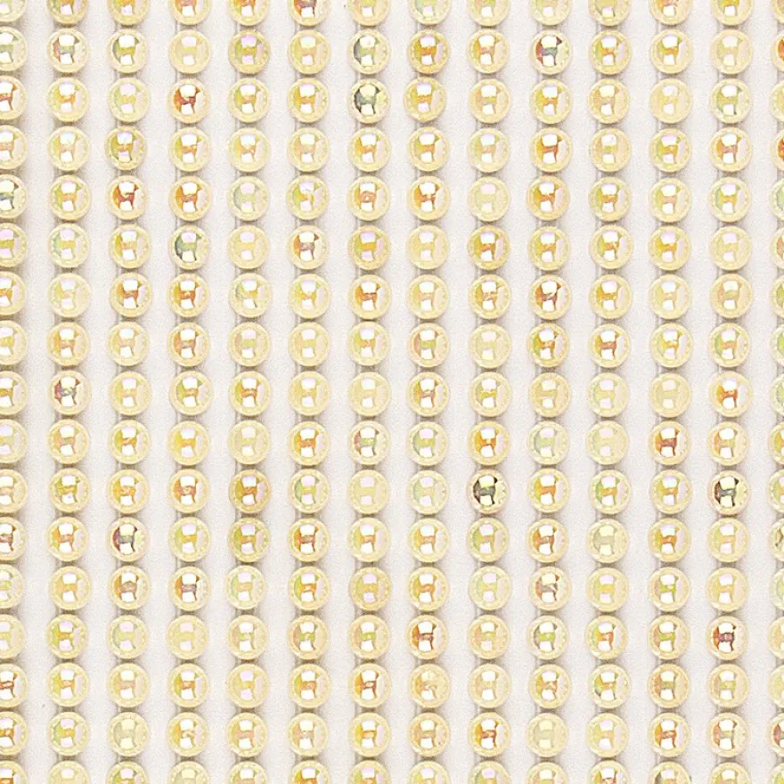 Halbperlen-Bordüren, rund: Ø 3mm, Ø 4mm, Ø 5mm, selbstklebend, creme-irisierend, 3 Bogen