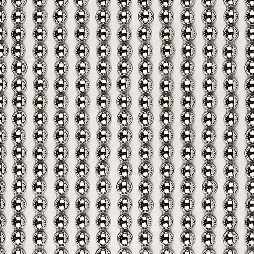 Halbperlen-Bordüren, rund: Ø 3mm, Ø 4mm, Ø 5mm, selbstklebend, spiegel-silber, 3 Bogen