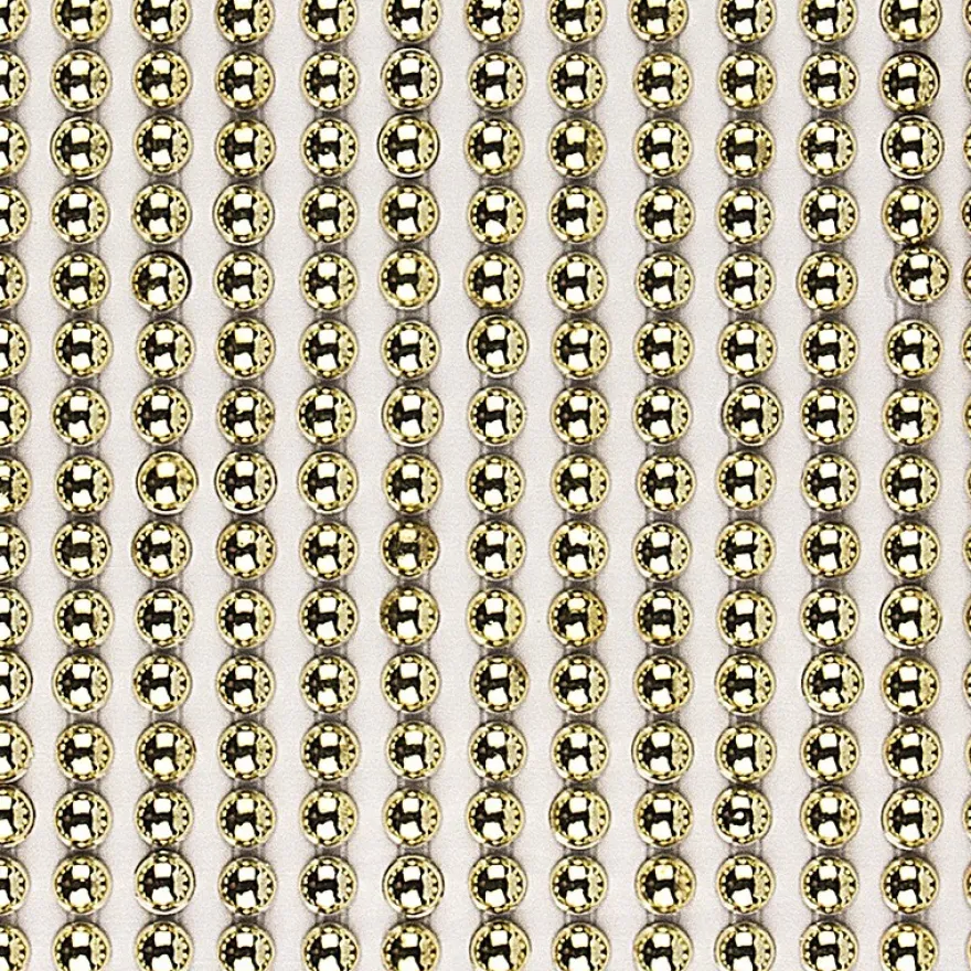 Halbperlen-Bordüren, rund: Ø 3mm, Ø 4mm, Ø 5mm, selbstklebend, spiegel-hellgold, 3 Bogen