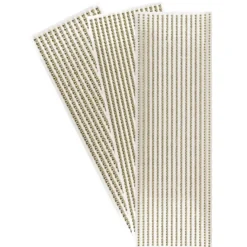 Halbperlen-Bordüren, rund: Ø 3mm, Ø 4mm, Ø 5mm, selbstklebend, spiegel-hellgold, 3 Bogen