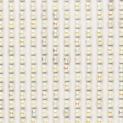 Halbperlen-Bordüren, rund: Ø 3mm, Ø 4mm, Ø 5mm, selbstklebend, naturweiß-irisierend, 3 Bogen