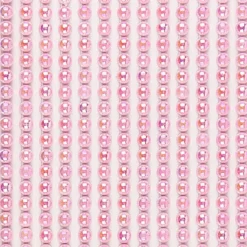 Halbperlen-Bordüren, rund: Ø 3mm, Ø 4mm, Ø 5mm, rosa-irisierend, 3 Bogen