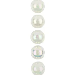 Halbperlen-Bordüren, selbstklebend, Ø6mm, 29cm, 10 Stück, creme-irisierend