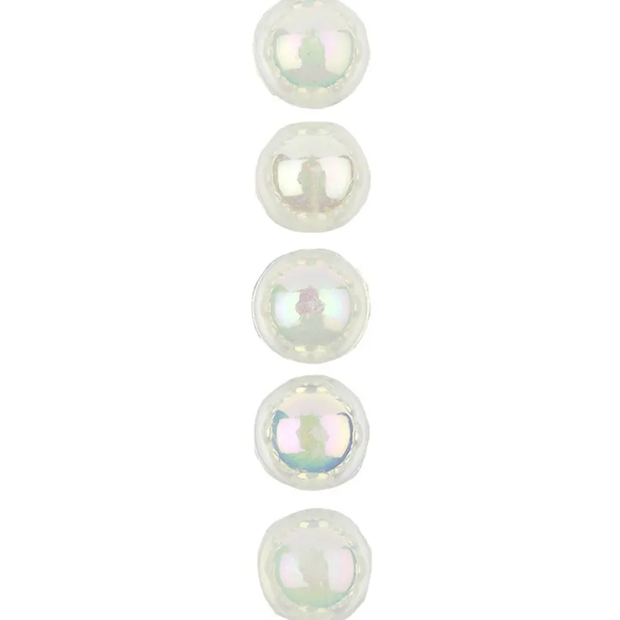 Halbperlen-Bordüren, selbstklebend, Ø6mm, 29cm, 10 Stück, creme-irisierend