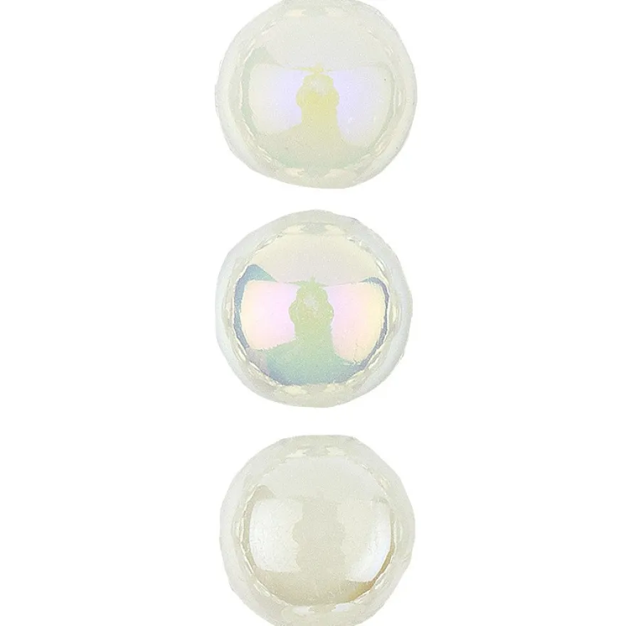 Halbperlen-Bordüren, selbstklebend, Ø8mm, 29cm, 8 Stück, creme-irisierend