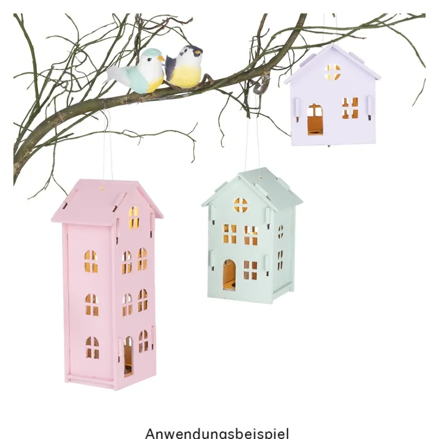 Haus aus Holz, zum Zusammenstecken, Design 2, 7cm x 6,1cm x 11cm