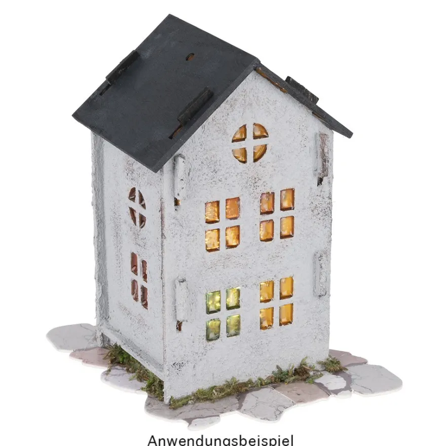 Haus aus Holz, zum Zusammenstecken, Design 2, 7cm x 6,1cm x 11cm