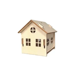 Haus aus Holz, zum Zusammenstecken, Design 1, 7,3cmx8,4cmx7,8cm