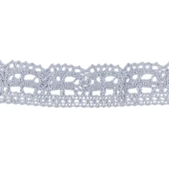 Häkelspitze Design 3, 2,4cm breit, 2m lang, blaugrau