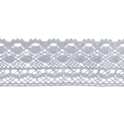 Häkelspitze Design 2, 3,7cm breit, 2m lang, blaugrau