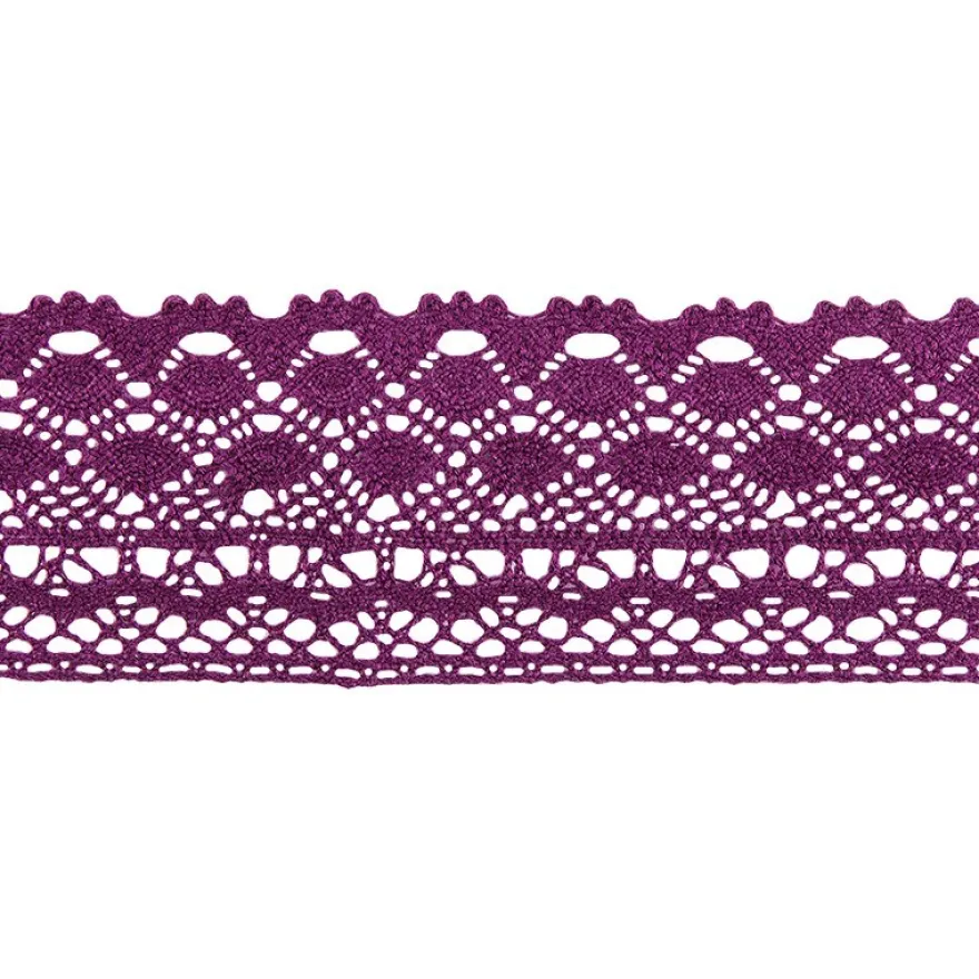Häkelspitze Design 2, 3,7cm breit, 2m lang, aubergine