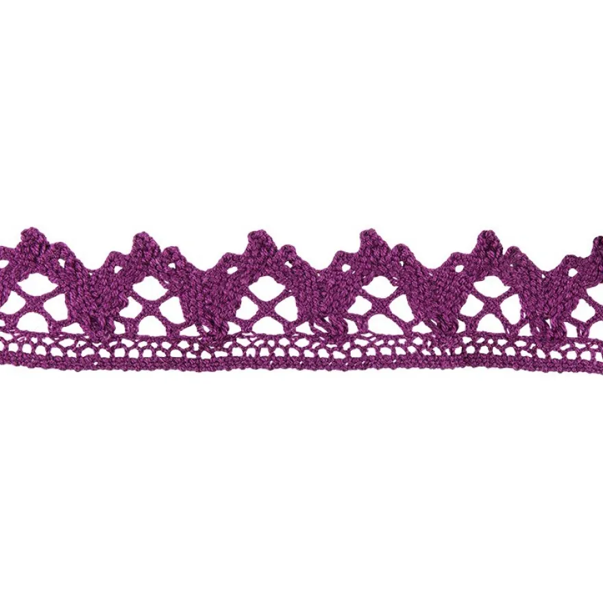 Häkelspitze Design 6, 2,1cm breit, 2m lang, aubergine