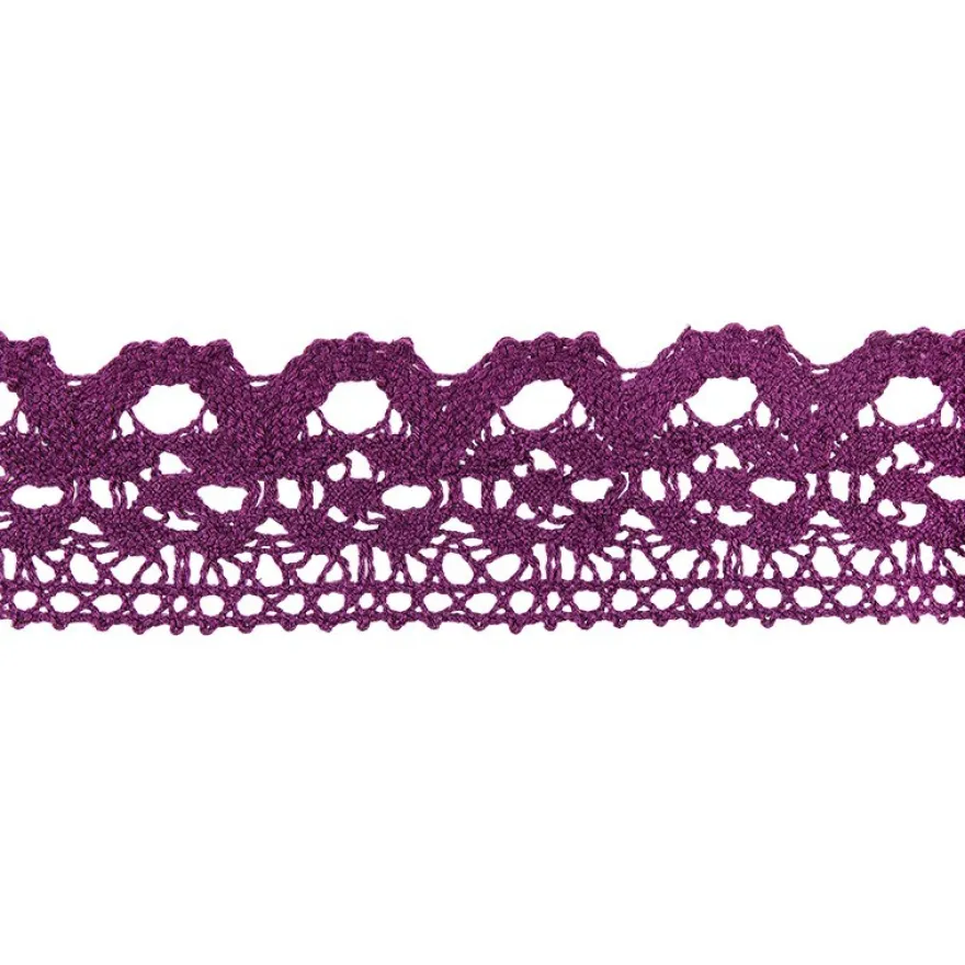Häkelspitze Design 11, 2,8cm breit, 2m lang, aubergine
