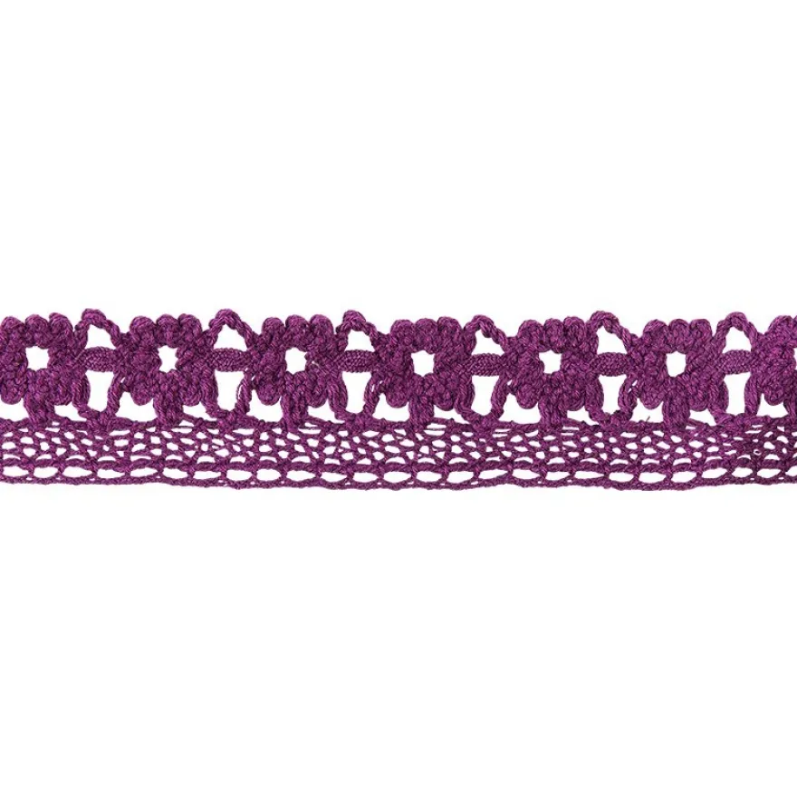Häkelspitze Design 7, 2cm breit, 2m lang, aubergine
