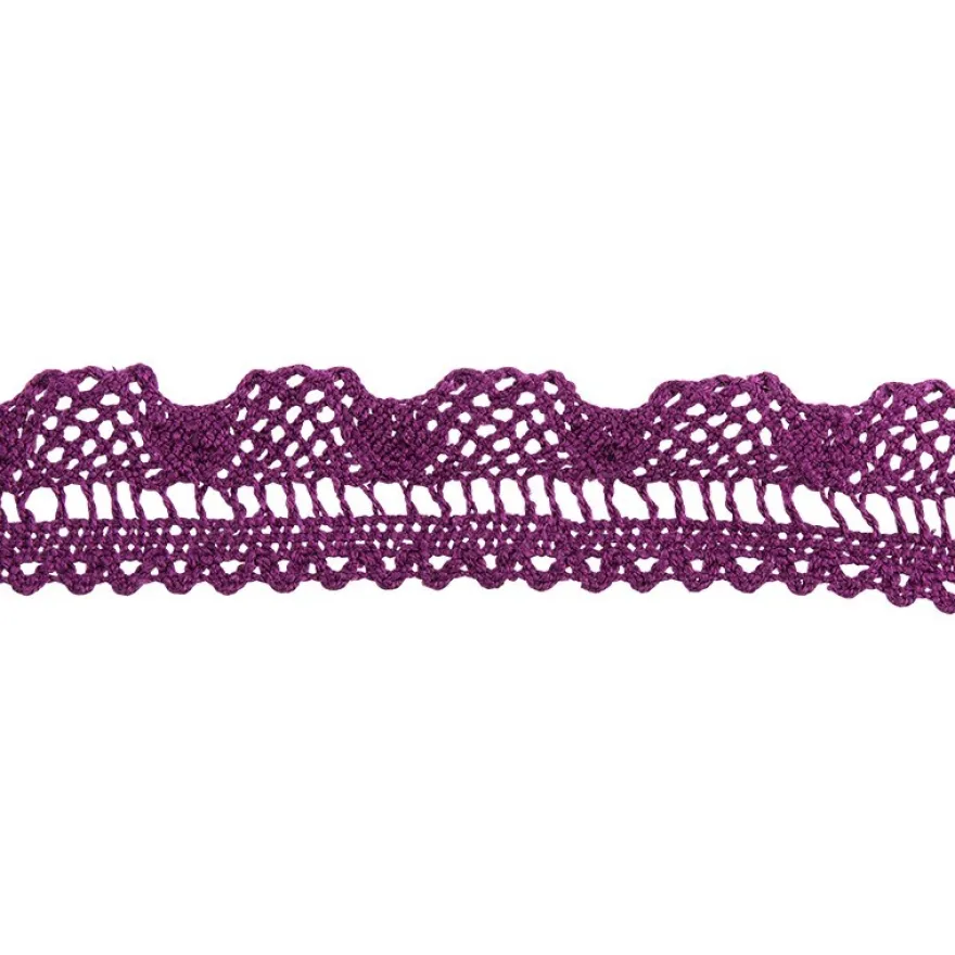 Häkelspitze Design 8, 2,1cm breit, 2m lang, aubergine