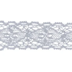 Häkelspitze Design 9, 3,7cm breit, 2m lang, blaugrau