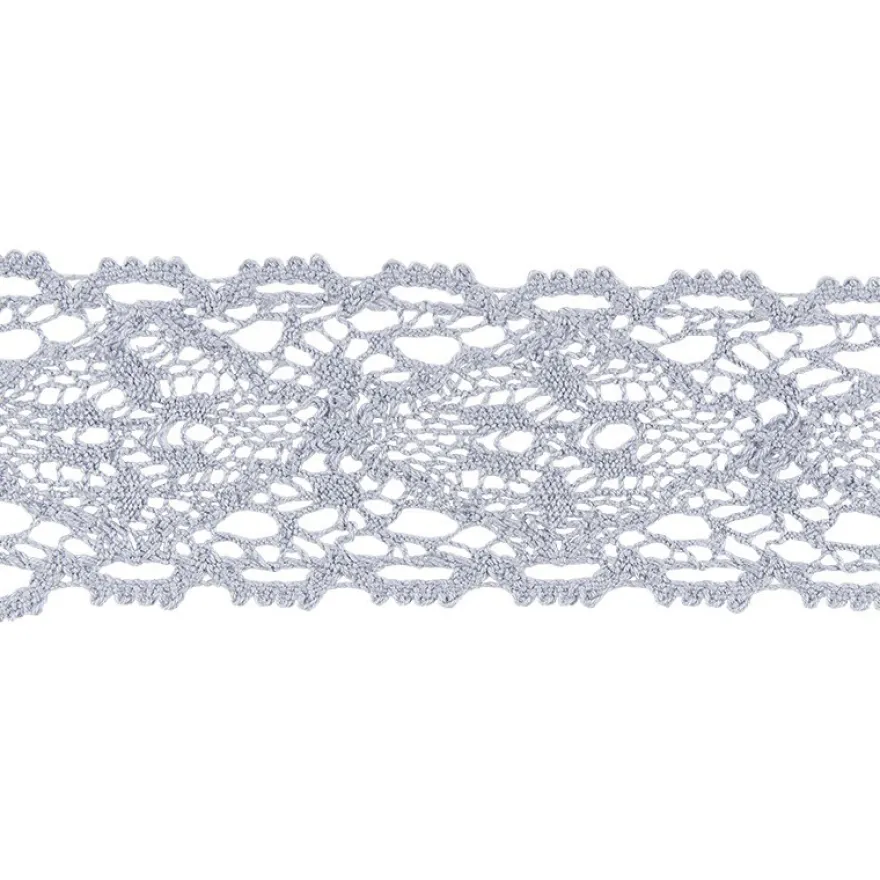 Häkelspitze Design 9, 3,7cm breit, 2m lang, blaugrau