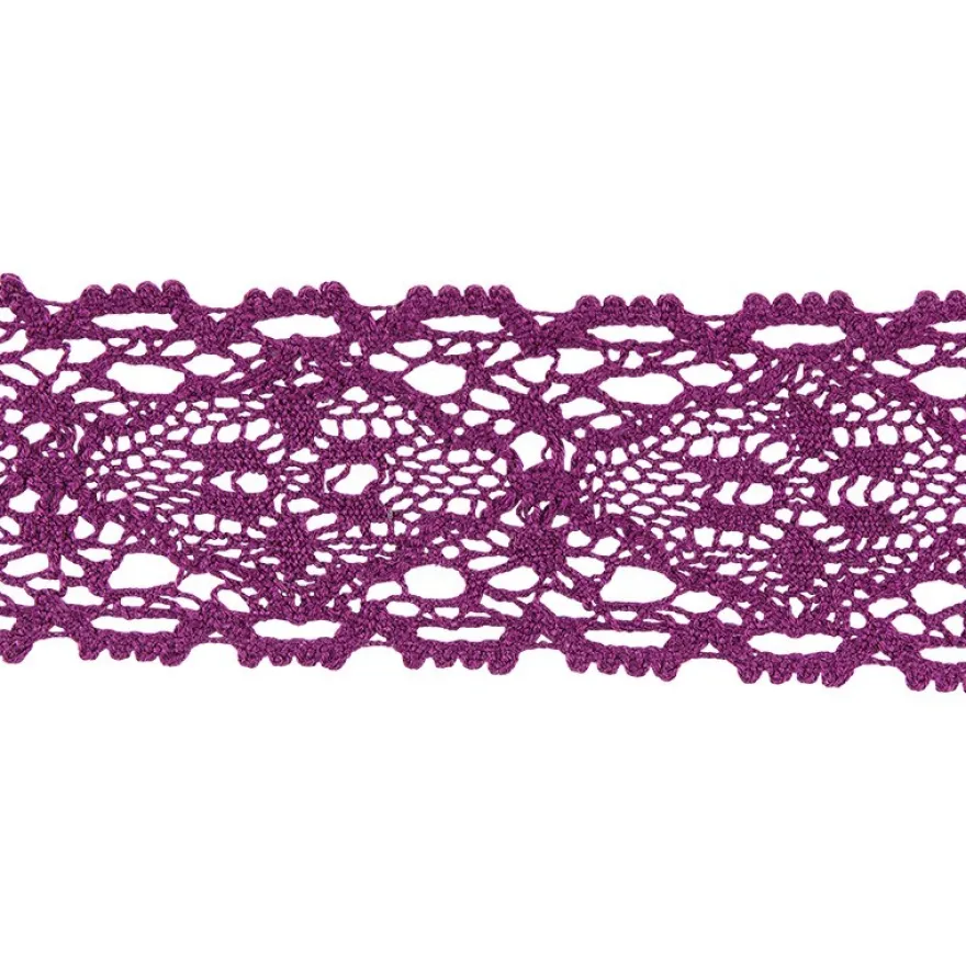 Häkelspitze Design 9, 3,7cm breit, 2m lang, aubergine